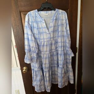 NWOT Blue Plaid Women's Dress By Crown & Ivy